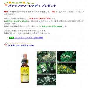 「バッチフラワーレメディ＜レスキューレメディ10ml＞」の画像