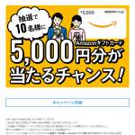 「アマゾンギフト券5,000円分」の画像